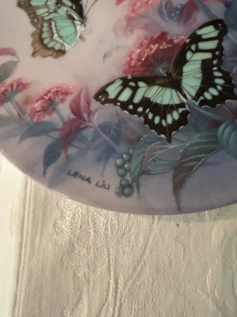 1980s Lena Liu Gossamer Wings Butterfly Plates, Set of 5 - Picture 7 of 8